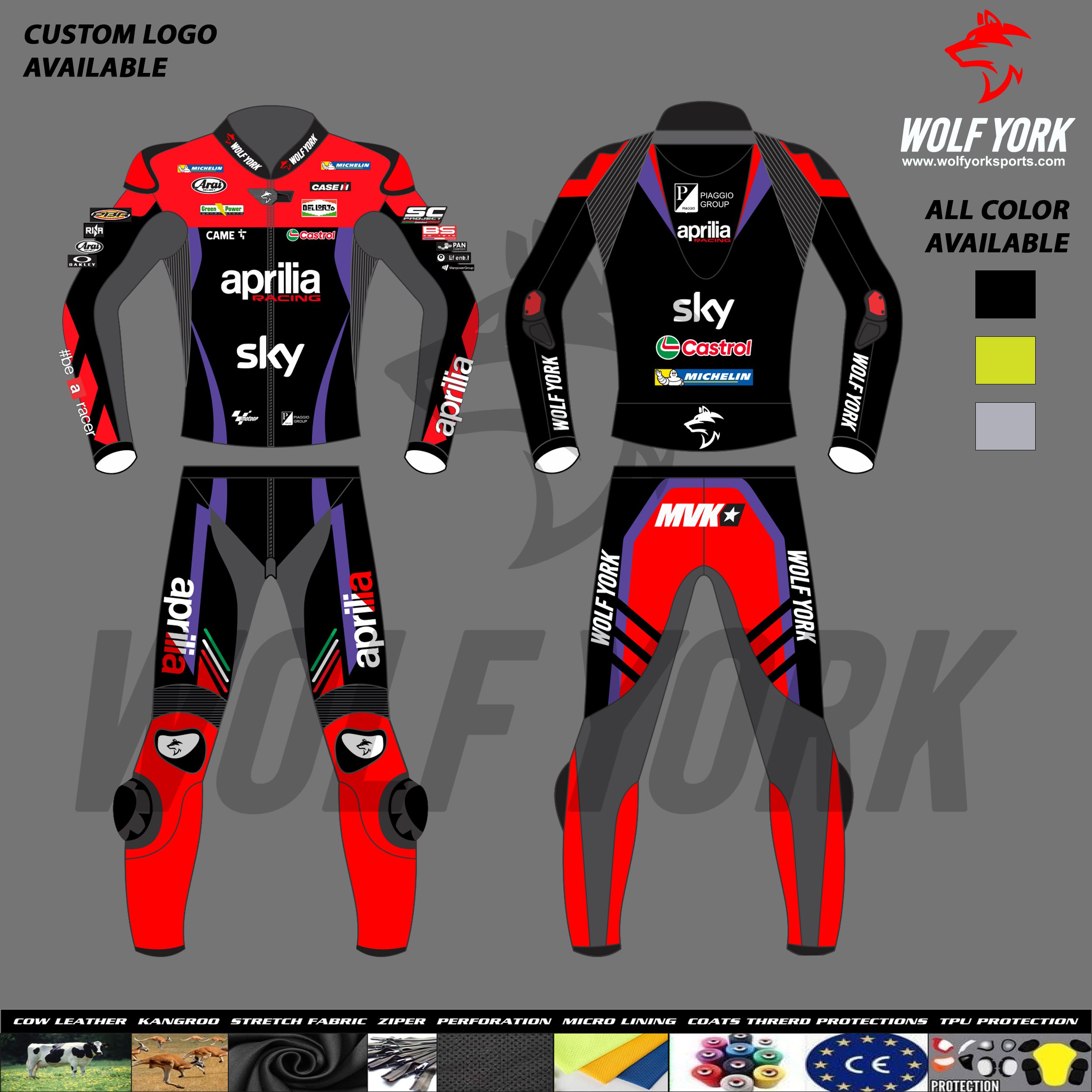 Maverick Vinales 2024 MotoGP Two-piece Aprilia Racing Suit