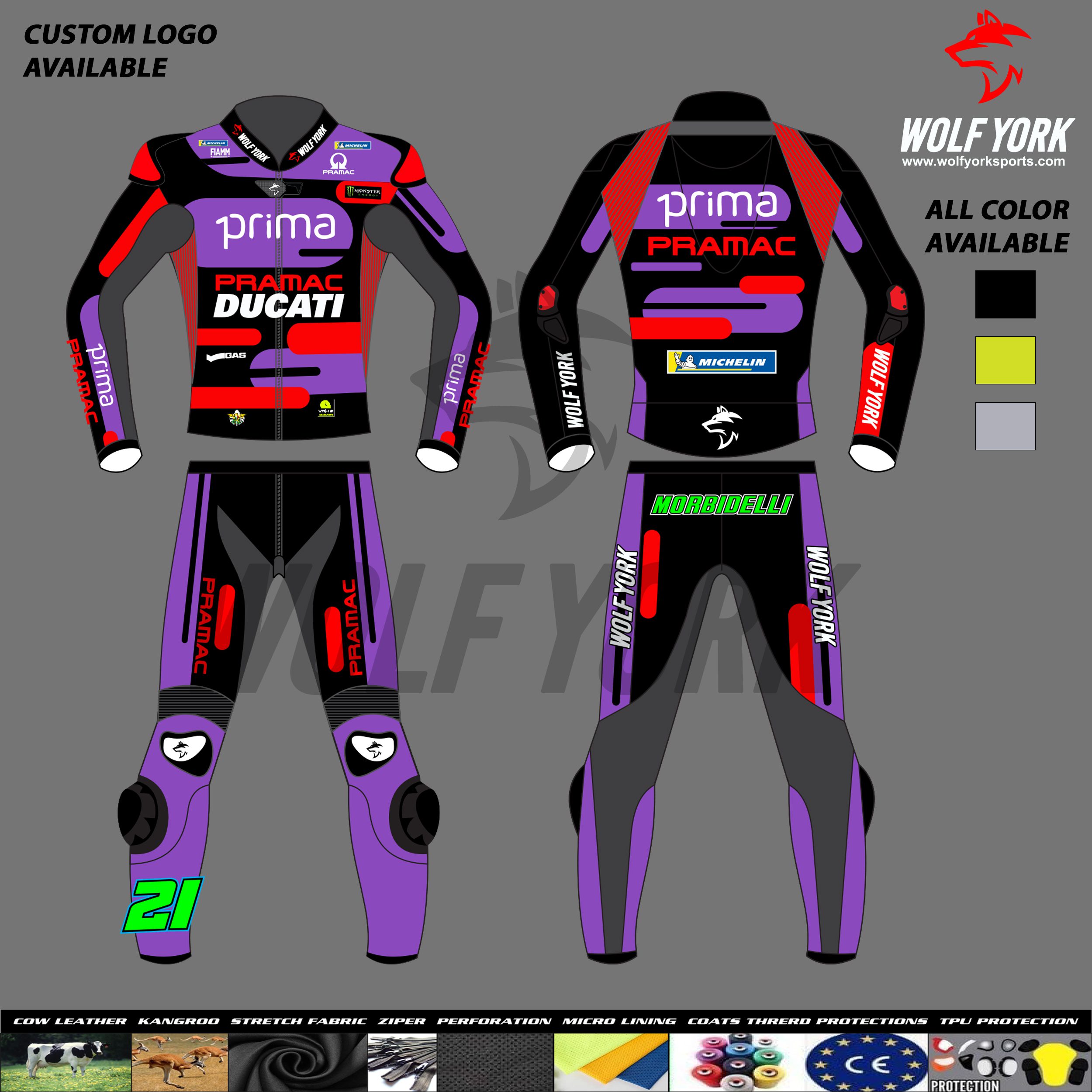 Franco Morbidelli 2024 Ducati Pramac Two-piece Race Suit