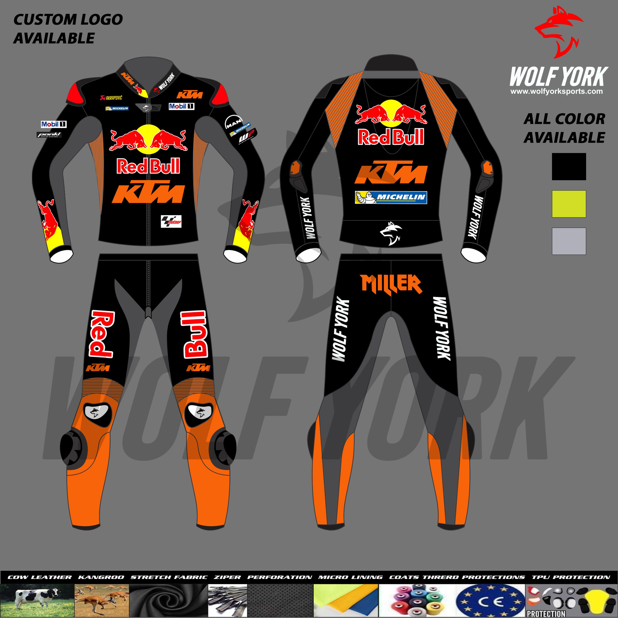 Jack Miller 2024 KTM Red Bull Two-piece Leather Racing Suit