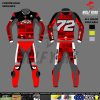 Marco Bezzecchi 2024 Winter Test MotoGP Race Suit – Premium leather suit with CE-certified armor, ergonomic fit, and striking red design with Aprilia Racing accents for maximum safety and performance.